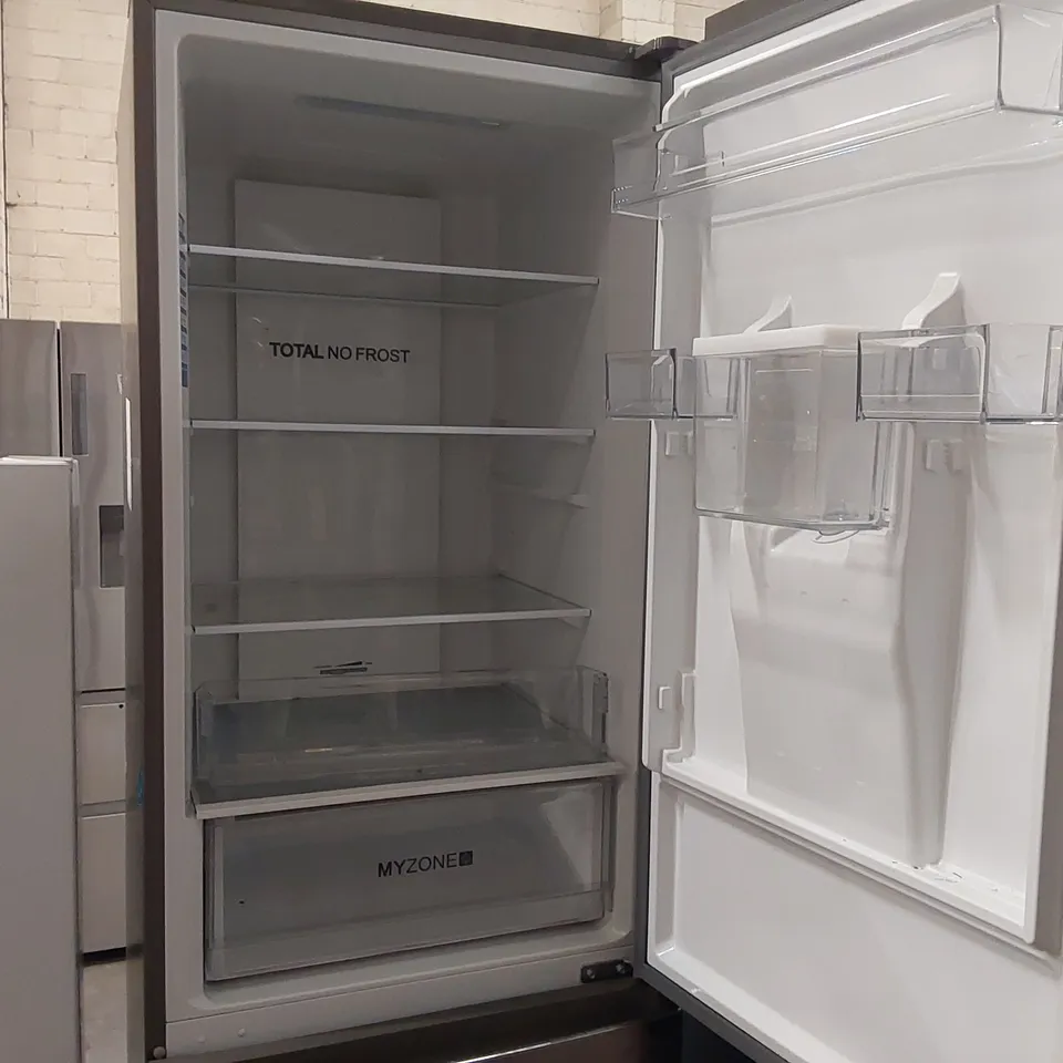 HAIER HTR3619FWMP 345 LITRE 70/30 FREESTANDING FRIDGE FREEZER WITH MYZONE DRAWER STAINLESS STEEL - UNPROCESSED RAW RETURN 