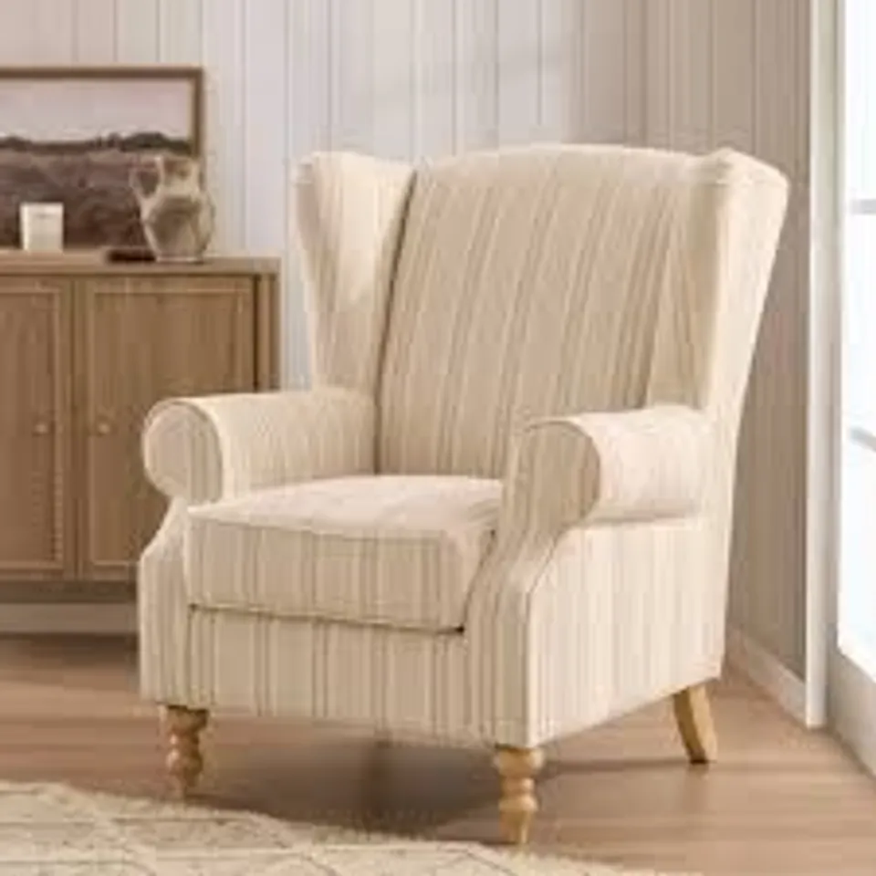 BOXED DUSK NORA ARMCHAIR - NATURAL STITCHED STRIPE