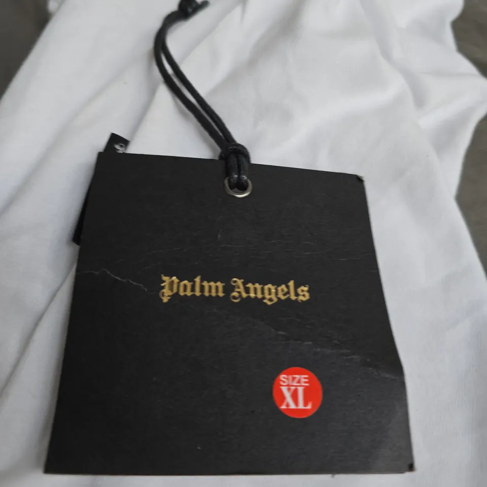 PALM ANGELS T-SHIRT – WHITE, PALM TREE GRAPHIC, SIZE XL