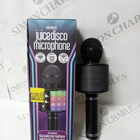 BOXED JUICE DISCO KARAOKE MICROPHONE WITH BUILT IN SPEAKER
