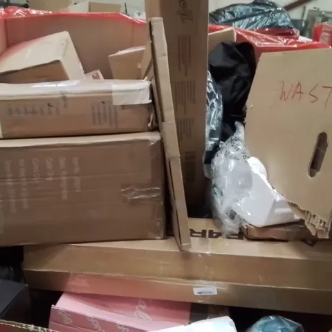 PALLET OF ASSORTED HOUSEHOLD GOODS AND PRODUCTS TO INCLUDE;ROCKING HORSE,DESK LAMP,SWIMMING POOL