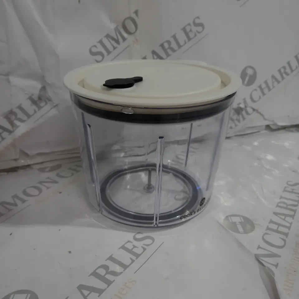 COOKS ESSENTIALS 5 BLADE PRESS CHOPPER WITH STORAGE LID - WHITE	
