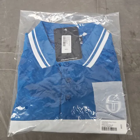 BAGGED SERGIO TACCHINI VINCENZO POLY POLO SHIRT – PRINCESS BLUE, MEDIUM
