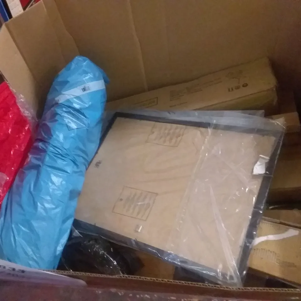 PALLET OF ASSORTED ITEMS INCLUDING STREAM PRESSURE WASHER, INVASION RETRACTABLE BROOM SET, LED COPYBOARD, MOSQUITO NET, HOME CONTACT PAPER, MINI IRONING BOARD