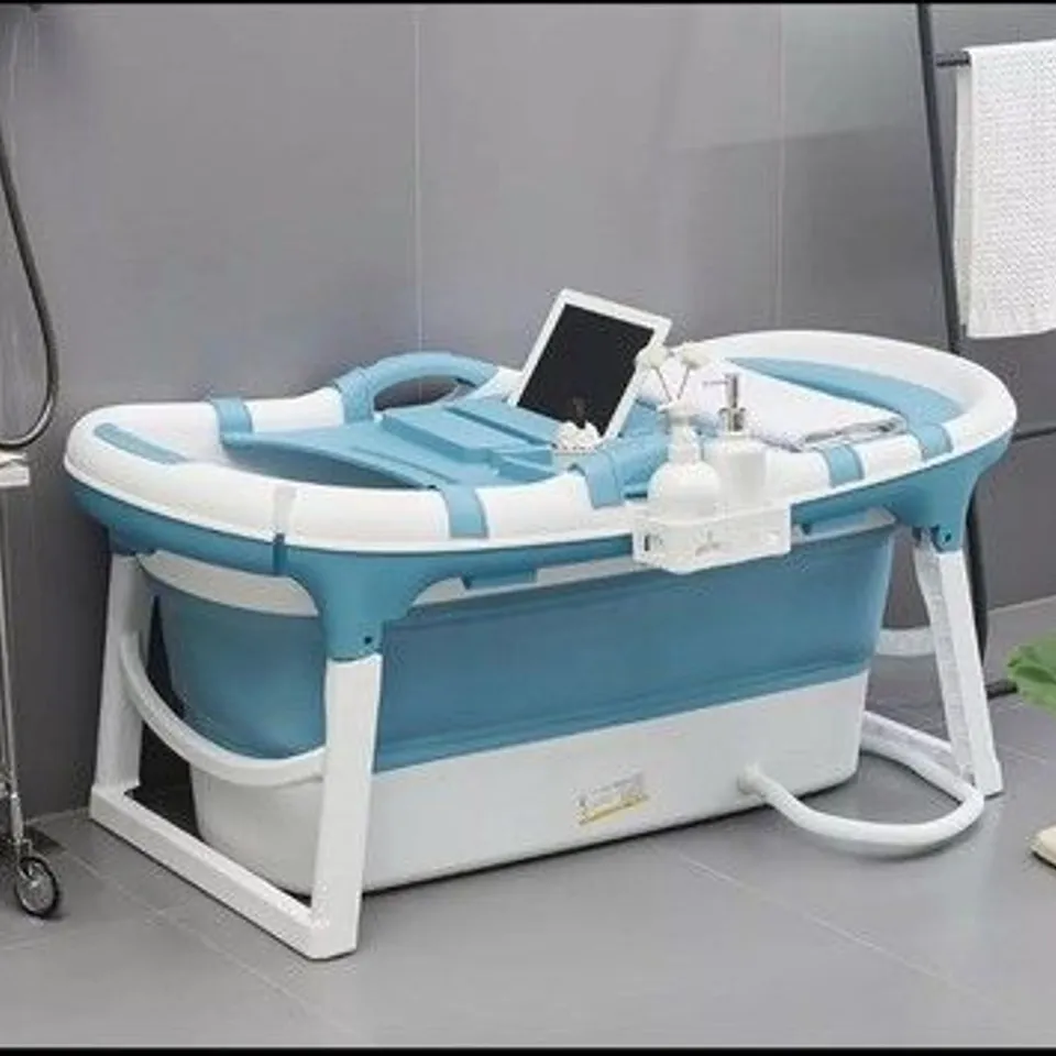 BOXED SCHWÄNLEIN FOLDABLE ADULT BATHTUB 121X64X52CM - BLUE 
