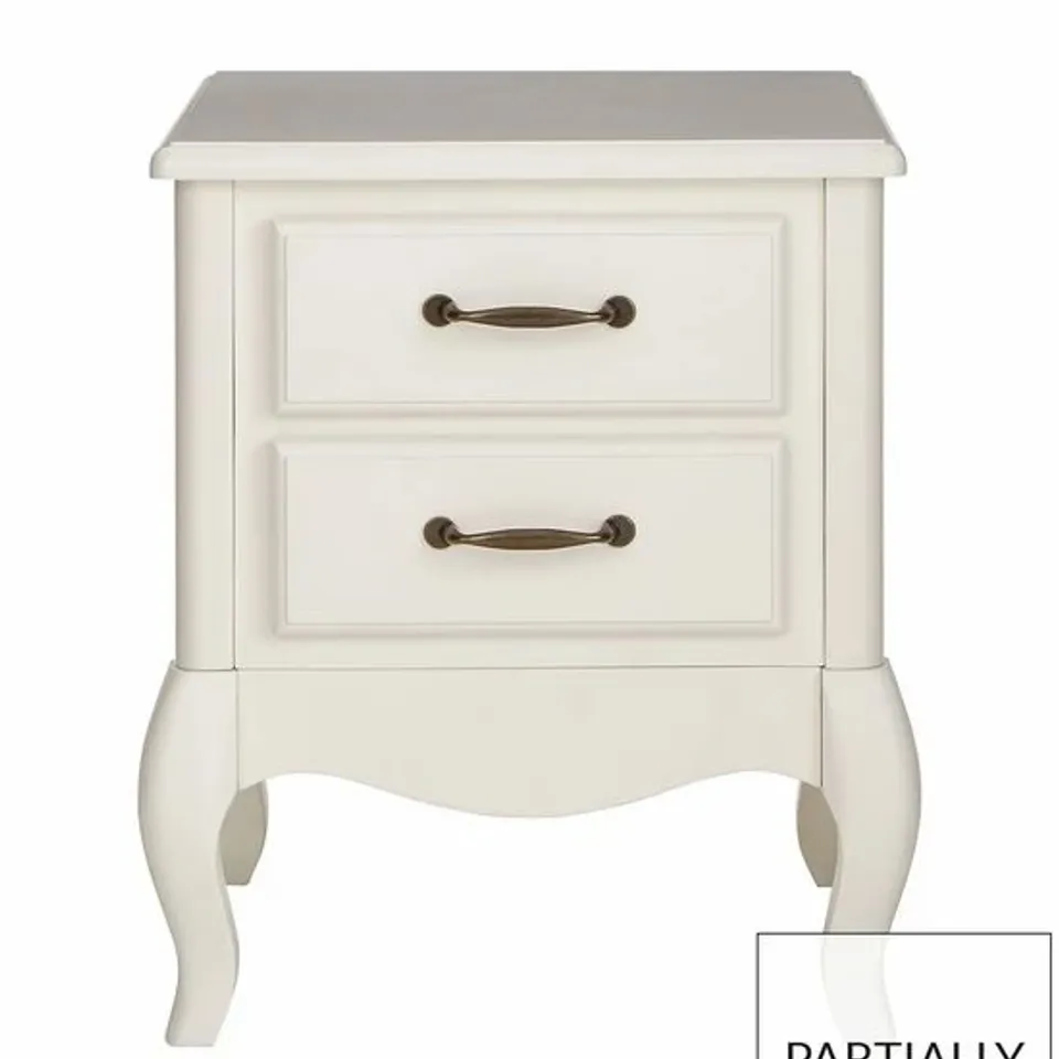OLIVIA WHITE 2 DRAWER BEDSIDE CHEST RRP £159