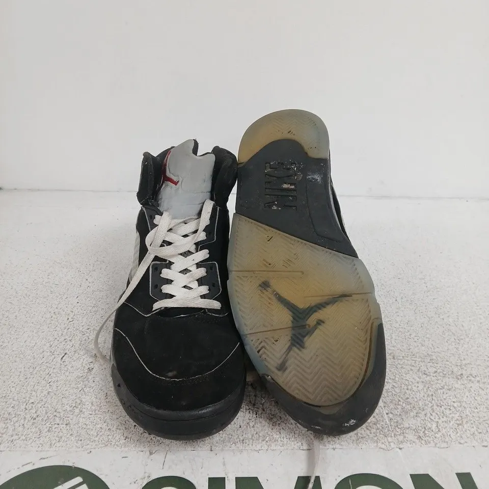 NIKE AIR JORDAN 4 RETRO BLACK/GREY SNEAKERS – MEN'S SIZE UK 11