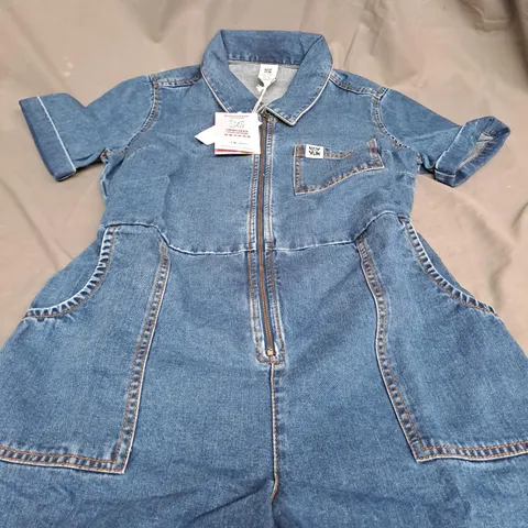LUCY & YAK RIEY JUMPSUIT IN MID WASH BLUE - SIZE 12