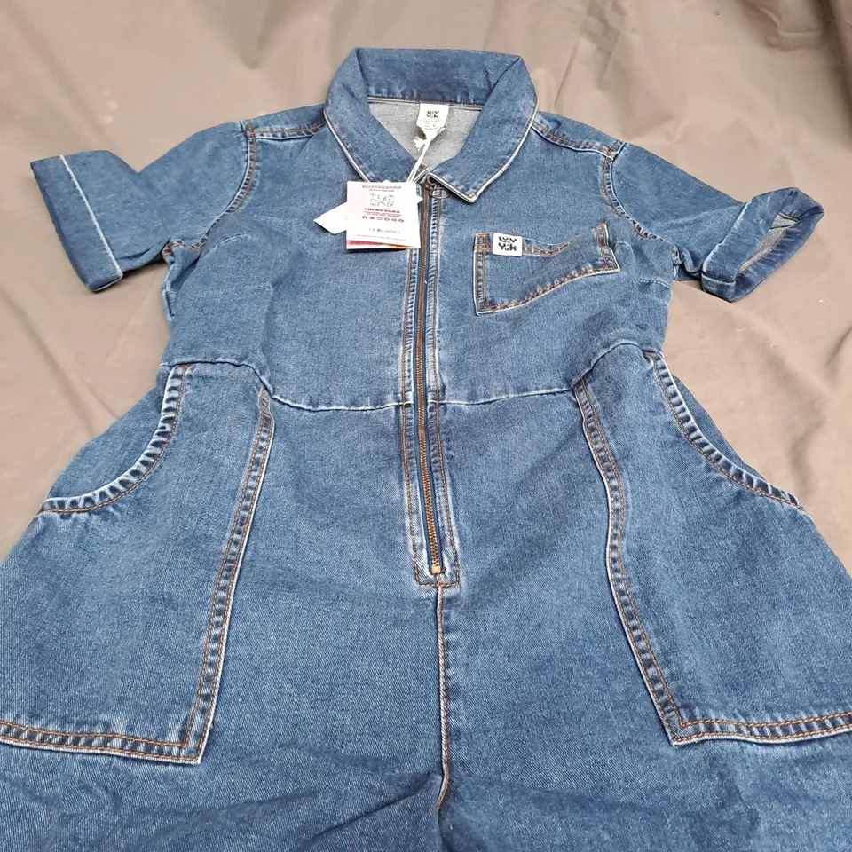 LUCY & YAK RIEY JUMPSUIT IN MID WASH BLUE - SIZE 12