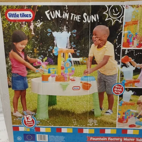 BOXED LITTLE TIKES FOUNTAIN FACTORY WATER TABLE