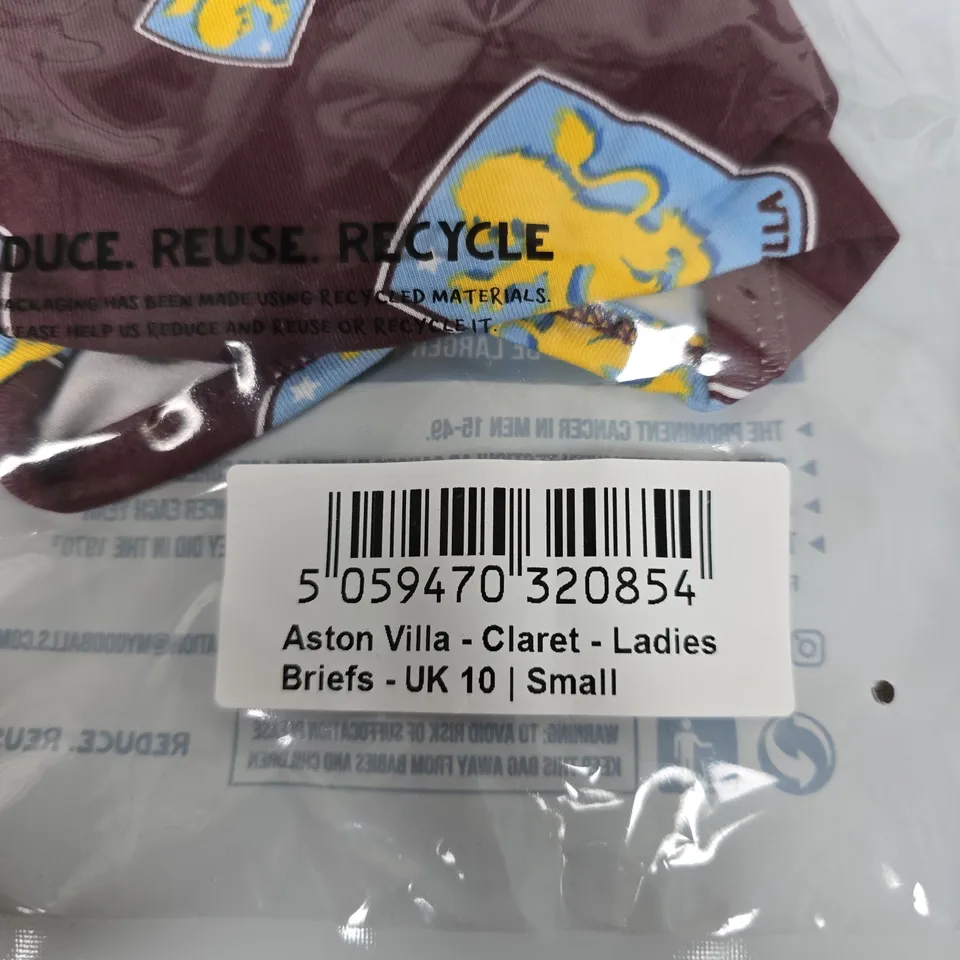 ODDBALLS ASTON VILLA LADIES BRIEFS – CLARET, UK 10 (SMALL)