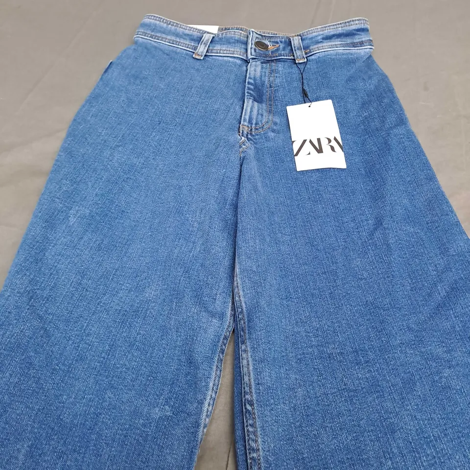 ZARA DENIM THE MARINE STRAIGHT MEDIUM BLUE JEANS - EUR 36