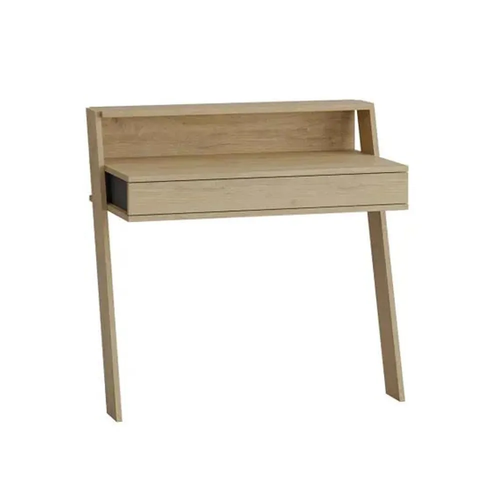BOXED COWORK MODERN DESK WALL MOUNTED WITH DRAWER WIDTH 94CM - OAK/ANTHRACITE (1 BOX)