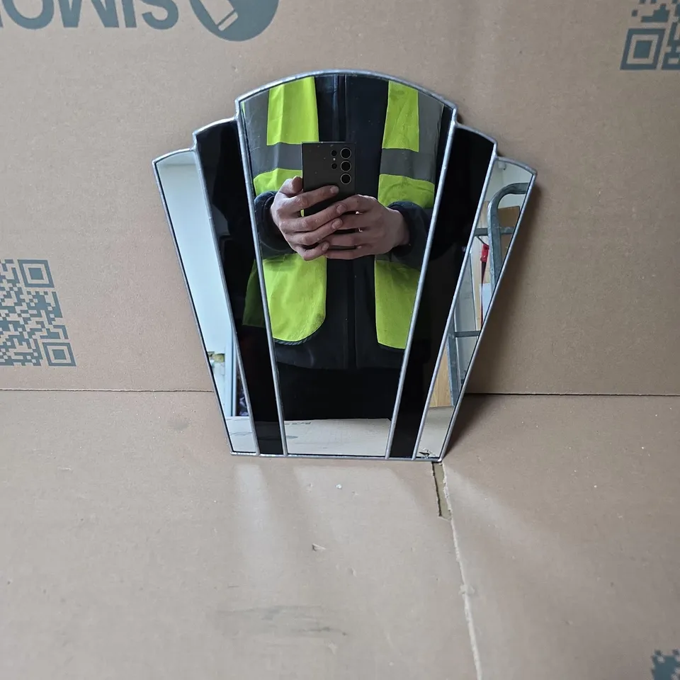 ROSALIND'S STAINED GLASS FIVE-PANEL FAN-SHAPED WALL MIRROR