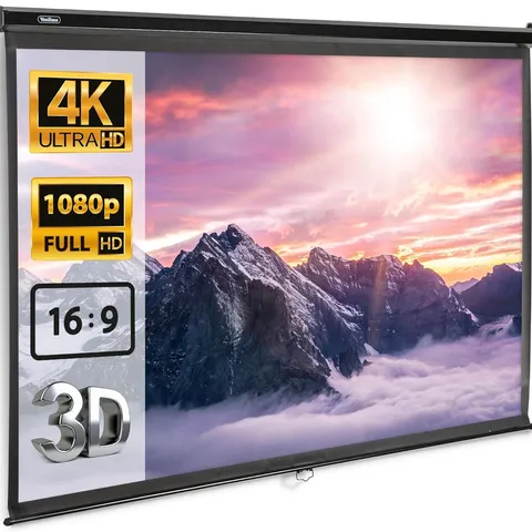 BOXED VONHAUS 16:9 90" SELF LOCKING PROJECTOR SCREEN (1 BOX)