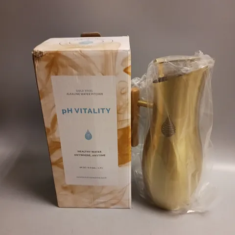 PH VITALITY GOLD STEEL ALKALINE WATER PITCHER 1.9L