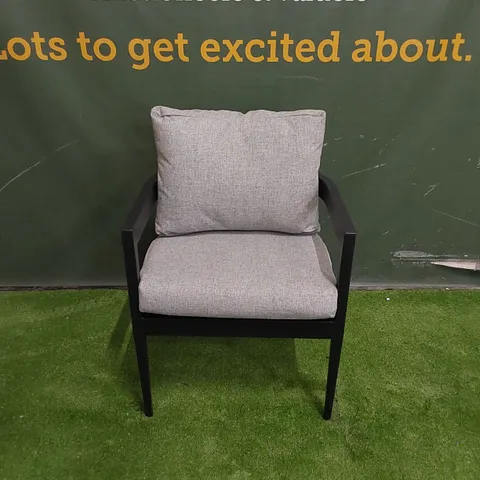 DESIGNER ALUMINIUM FRAME AND FABRIC GARDEN/PATIO ARMCHAIR