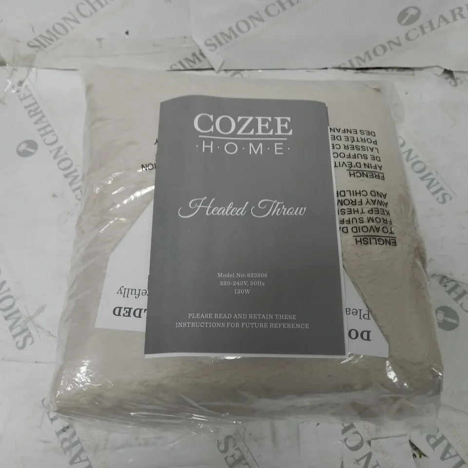 COZEE HOME HEATED BLANKET IN STONE 