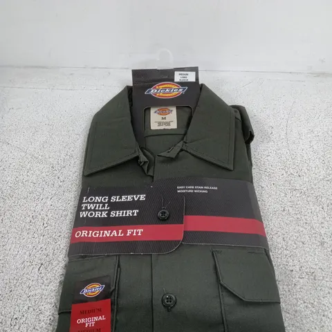 DICKIES LONG SLEEVE WORK SHIRT β MEN'S, MEDIUM (ORIGINAL FIT) β OLIVE GREEN