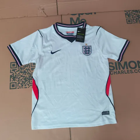 NIKE ENGLAND FOOTBALL JERSEY IN WHITE/RED/NAVY SIZE 26