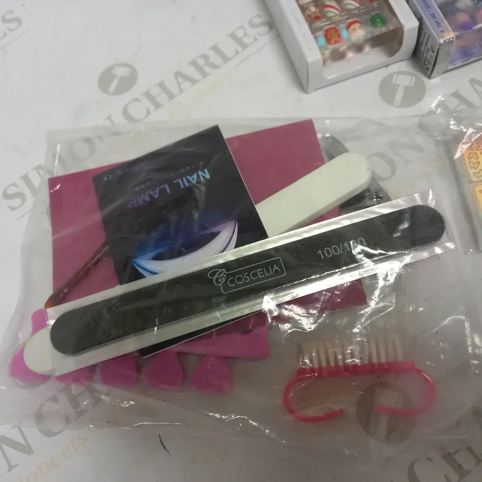 LOT OF APPROX 4 TO INCLUDE CLAIRES FAUX NAILS , CLAIRS FAUX CHRISTMAS NAILS , ETC
