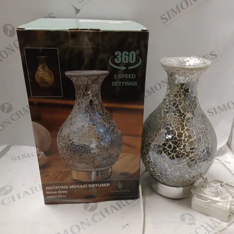 BOXED SENSE AROMA ROTATING MOSAIC DIFFUSER IN NOVA GREY - 25CM