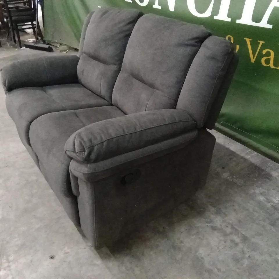 ALBION FABRIC 2 SEATER HIGH BACK MANUAL RECLINER SOFA - CHARCOAL RRP £579