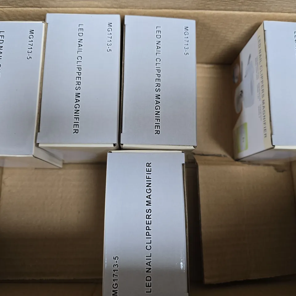BOX OF APPROXIMATELY 5 X LED NAIL CLIPPERS MAGNIFIER