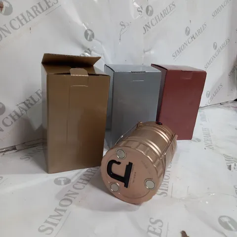 COB LANTERN SET OF 3 RED SILVER AND GOLD