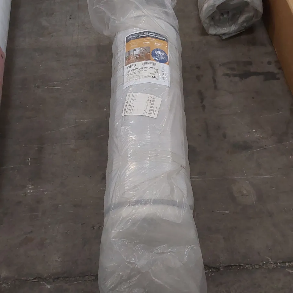 QUALITY BAGGED AND ROLLED SILENTNIGHT 90cm SINGLE KIDS ECO BUNK FLAT TOP MEMORY MATTRESS 