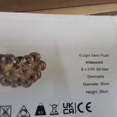 BOXED CEILING LAMP 6-LAMP SEMI FLUSH IRIDESCENT CEILING LAMP