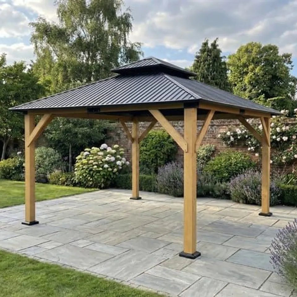 BOXED NORFOLK LEISURE OTTAWA 3M X 3.65M GAZEBO WITH DOUBLE ROOF (4 BOXES)