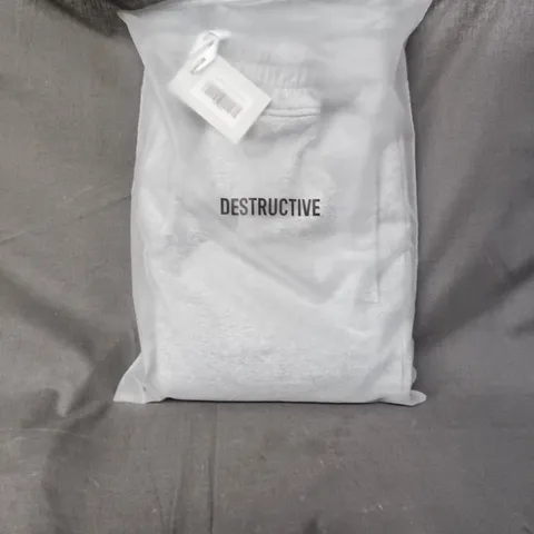 DESTRUCTIVE SWEATPANTS – LIGHT MARL GREY, SIZE M