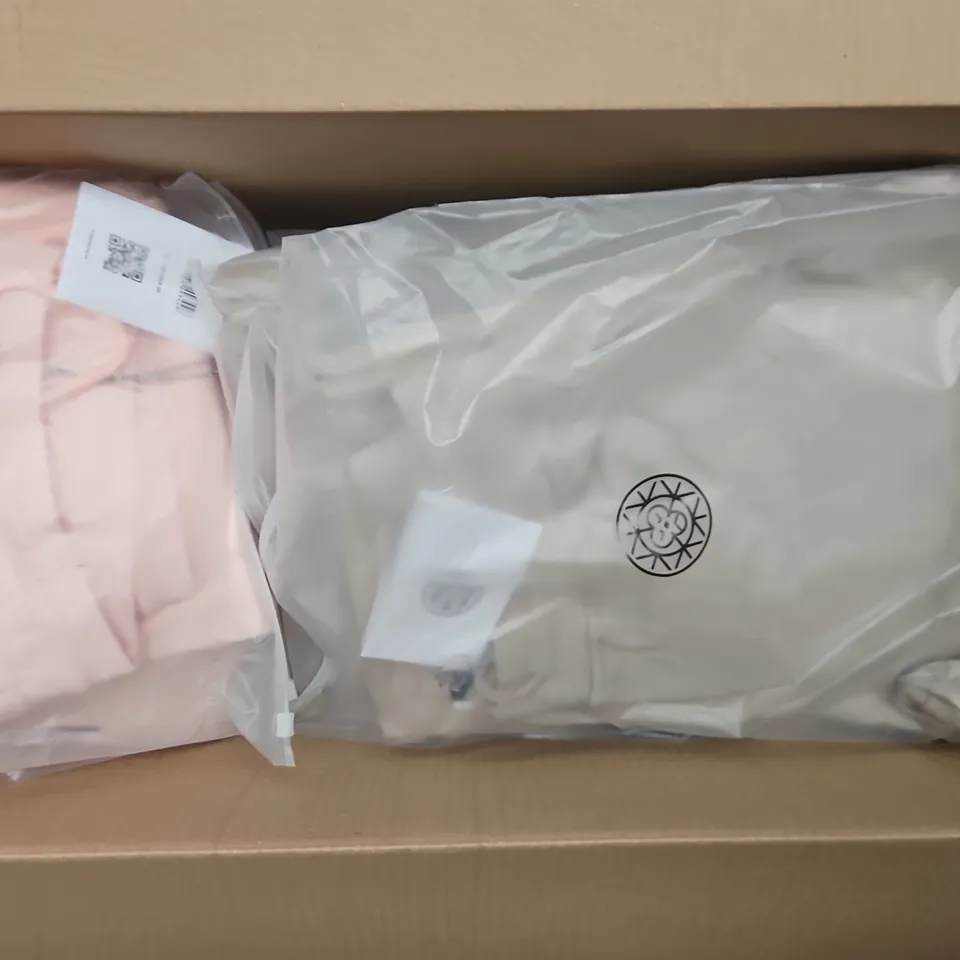 APPROXIMATELY 20 ASSORTED BAGGED UNISEX BRASS MONKEY JOGGERS IN VARIOUS SIZES TO INCLUDE BLUE, PINK & CLAY COLOURS