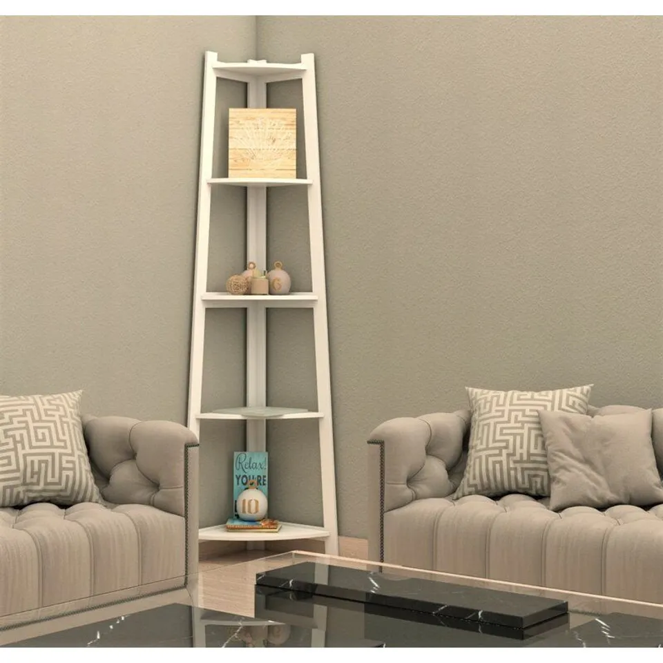 BOXED CARDENAS BOOKSHELF - WHITE (1 BOX)