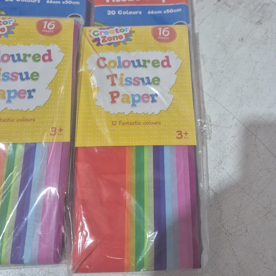 LOT OF APPROXIMATELY 80 MULTI PACKS OF COLOURED TOILET TISSUE - INCLUDES 16 AND 20 PACKS