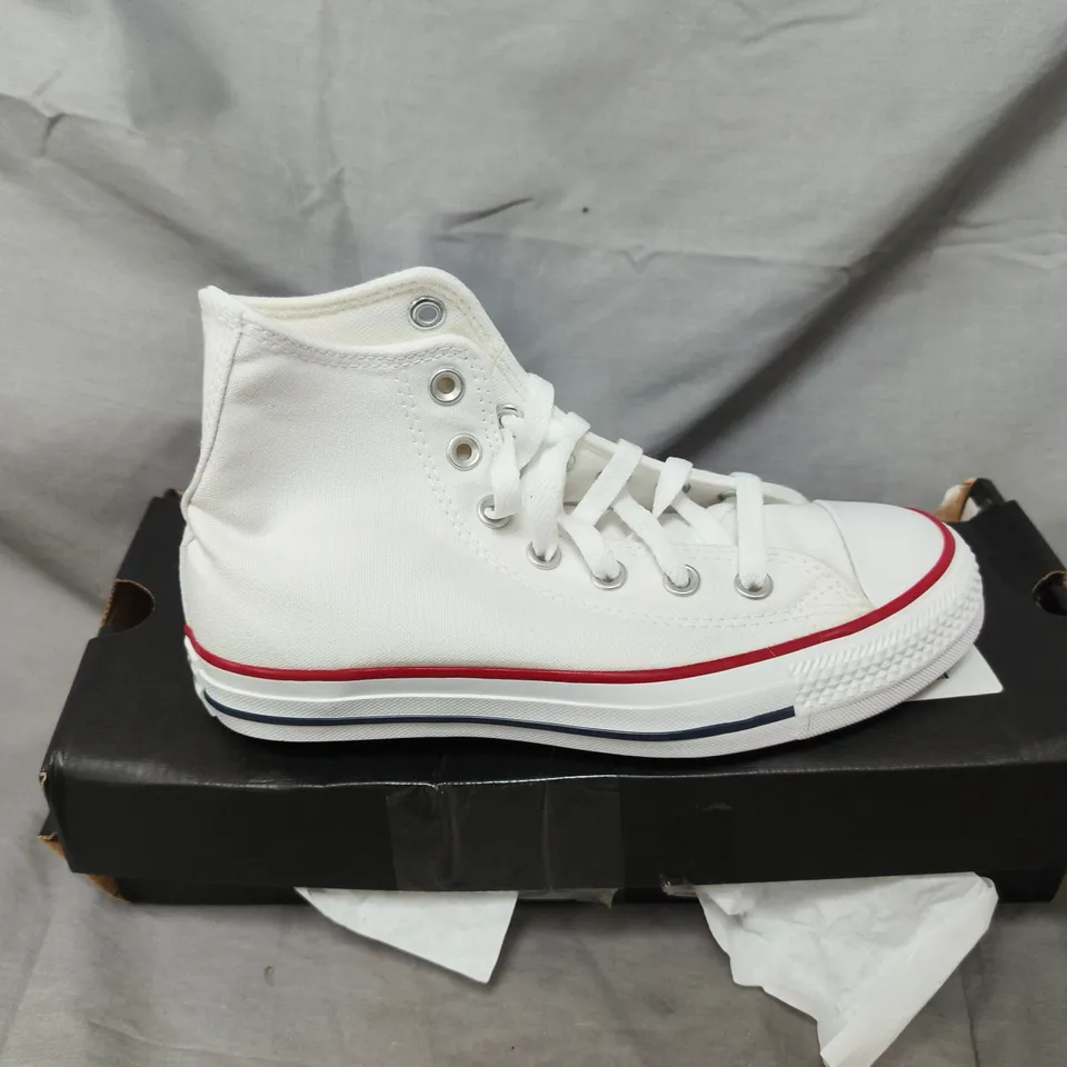 BOXED CONVERSE WIDE HI-TOP TRAINERS – WHITE, UK 4
