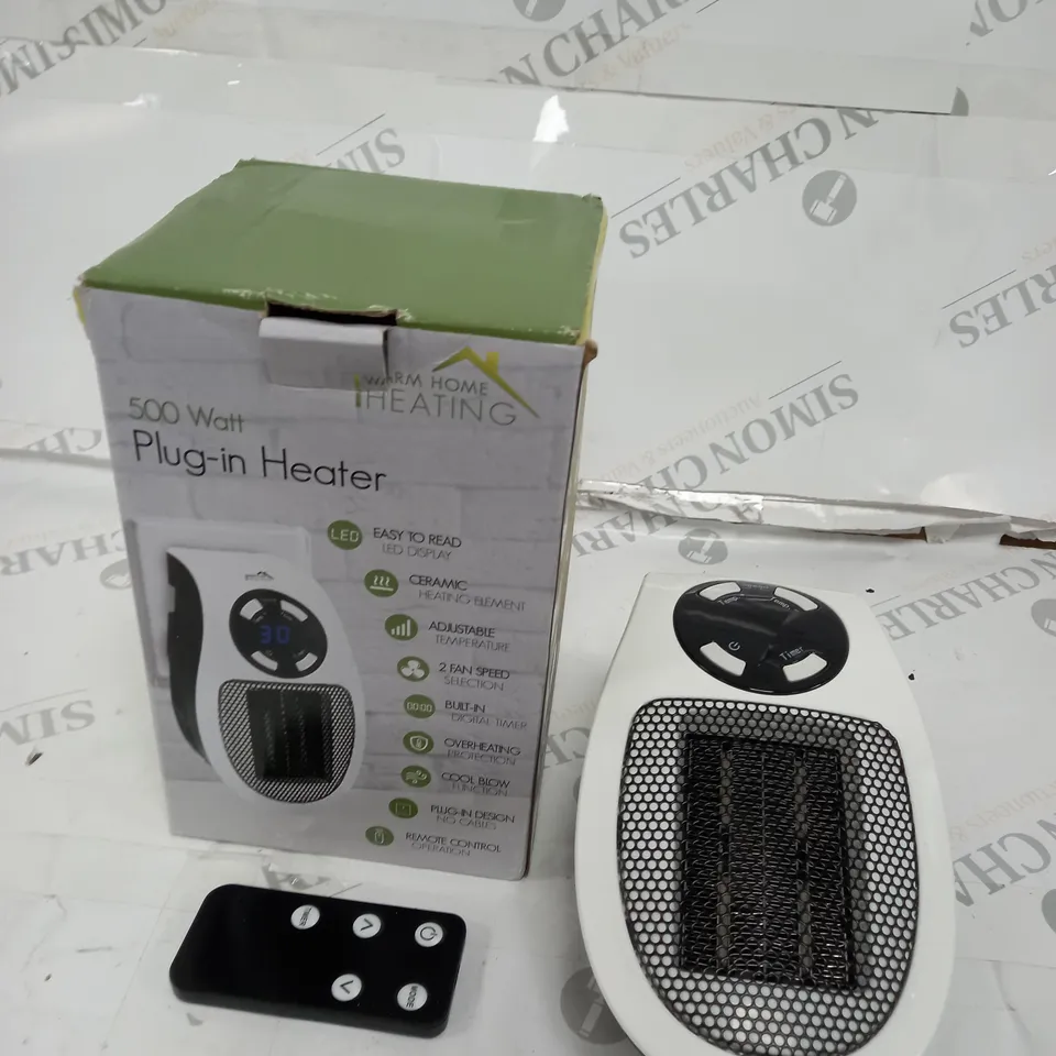 BOXED 500 WATT PLUG-IN HEATER