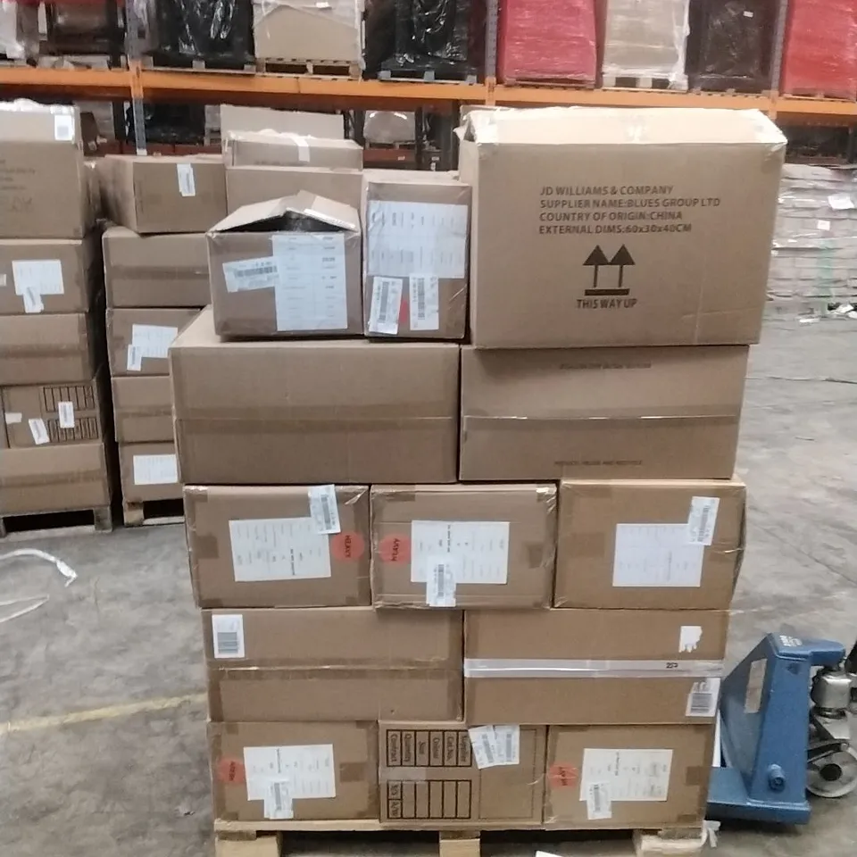 PALLET TO CONTAIN APPROXIMATELY 206 BRAND NEW DESIGNER CLOTHING ITEMS TO INCLUDE; JD WILLIAMS MAXI GOWN OWL PRINT, JD WILLIAMS LEOPARD PYJAMA SET, JD WILLIAMS FLORAL PRINT OF SET