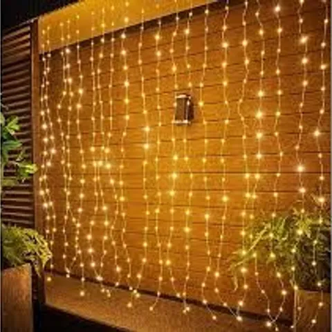 FESTIVE SET OF 2 INDOOR/OUTDOOR NAKED WIRE CURTAIN LIGHTS WITH LEDS