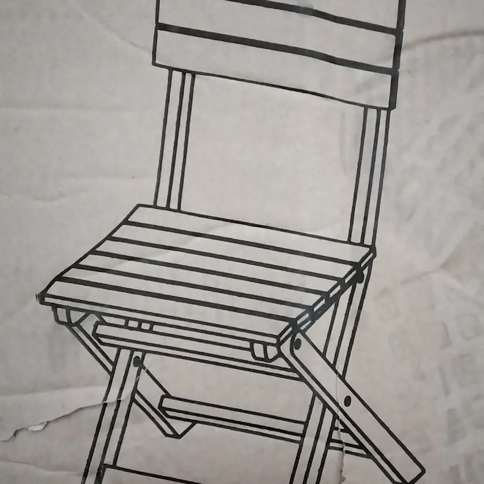 BOXED DENIA FOLDING WOODEN CHAIR