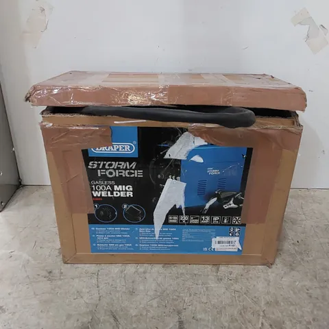 BOXED DRAPER STORM FORCE GASLESS 100A MIG WELDER 