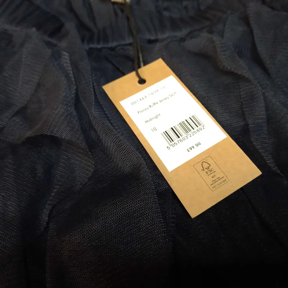 HUSH NAVY/MIDNIGHT NETTED LAYERED SKIRT - SIZE 10