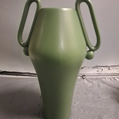 ANTHROPOLOGIE GREEN HANDELED VASE 