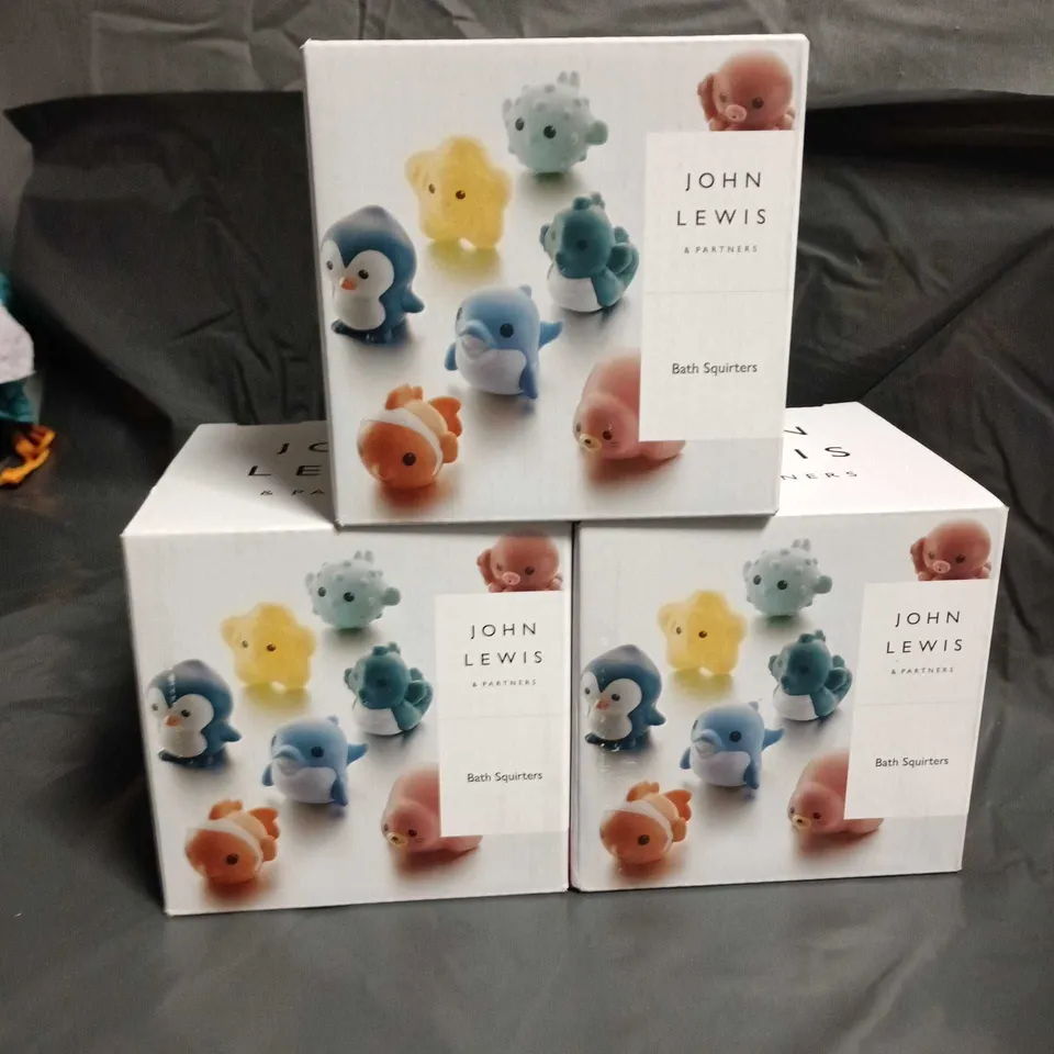 LOT OF 3 BOXED SETS OF JOHN LEWIS BATH SQUIRTERS