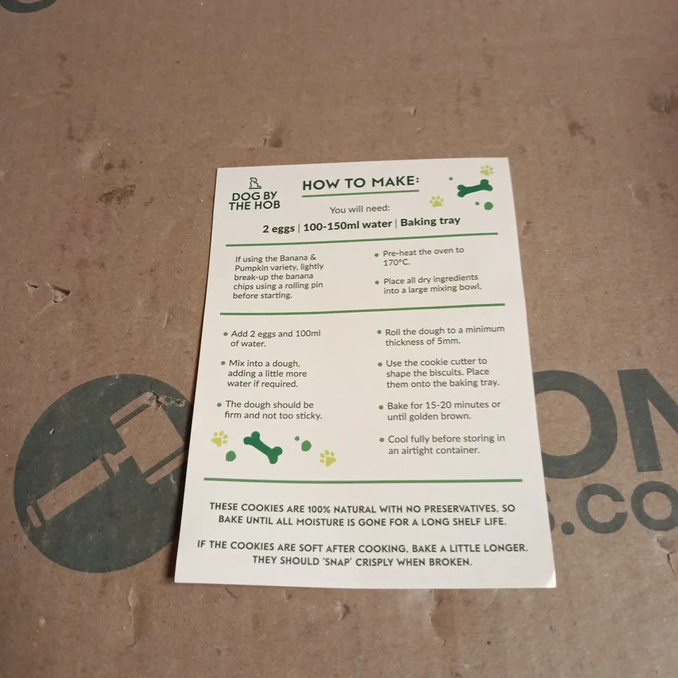 DOG BY THE HOB COOKIE KIT BOXED WITH INSTRUCTIONS (FOR DOGS)