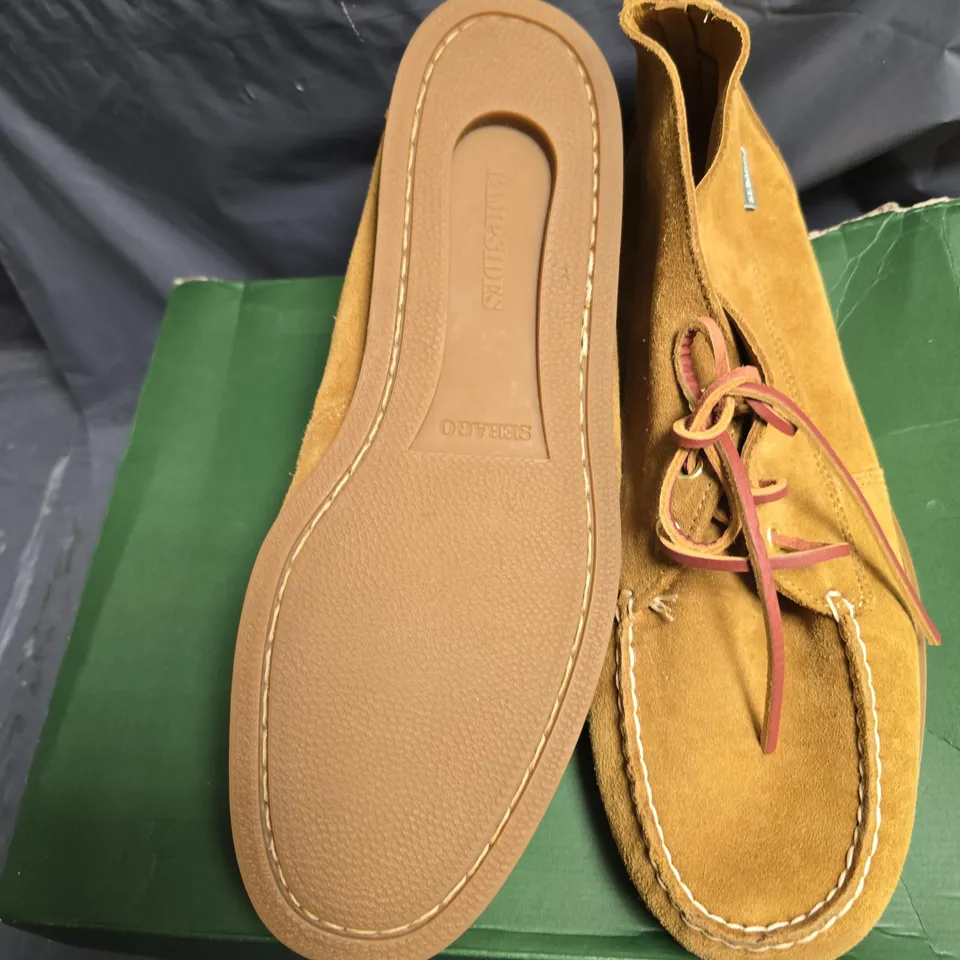 SEBAGO KAI ARTISAN MEN'S SUEDE BOAT SHOES – CURRY, UK 12R