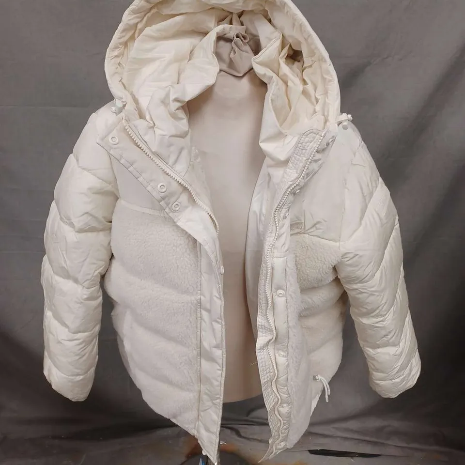 NAPAPIJRI CLAREE PUFFER JACKET IN BEIGE DIMITY SIZE L