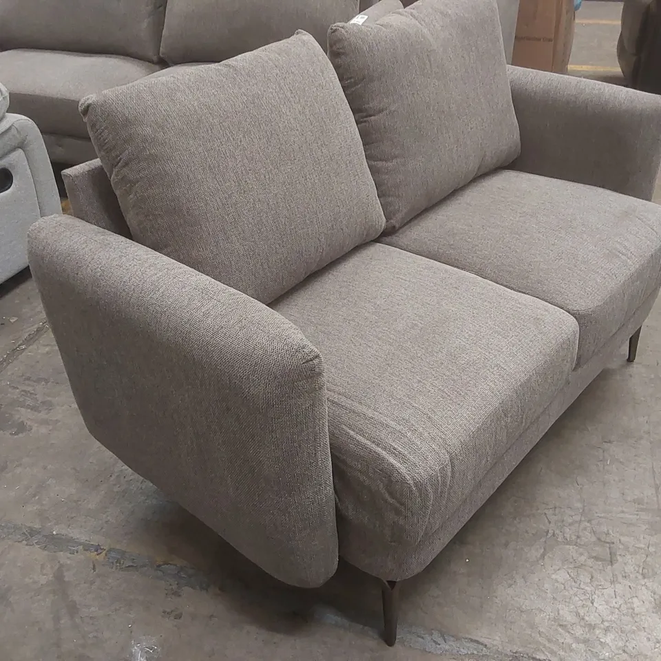 QUALITY DESIGNER FABRIC UPHOLSTERED 2-SEATER SOFA