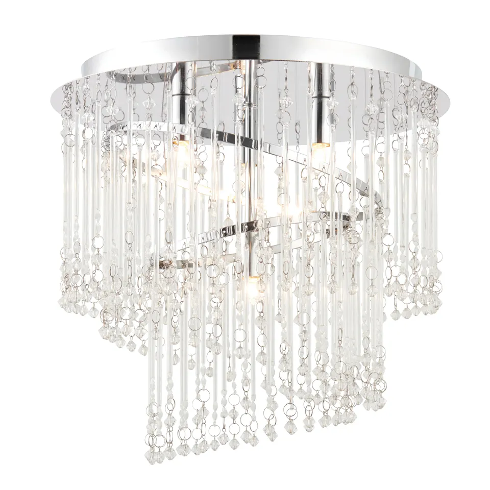 BOXED ADGAR 4 LIGHT CEILING FLUSH LIGHT 35CM DIAMETER (1 BOX)